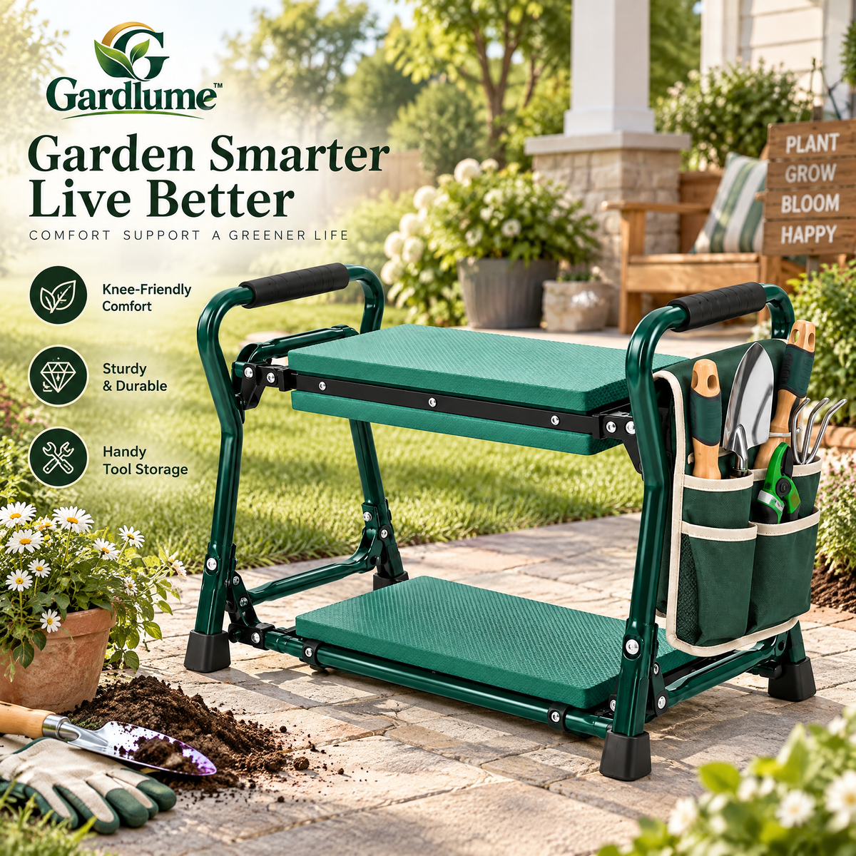 Gardivaro™ 2-in-1 Folding Garden Kneeler & Seat