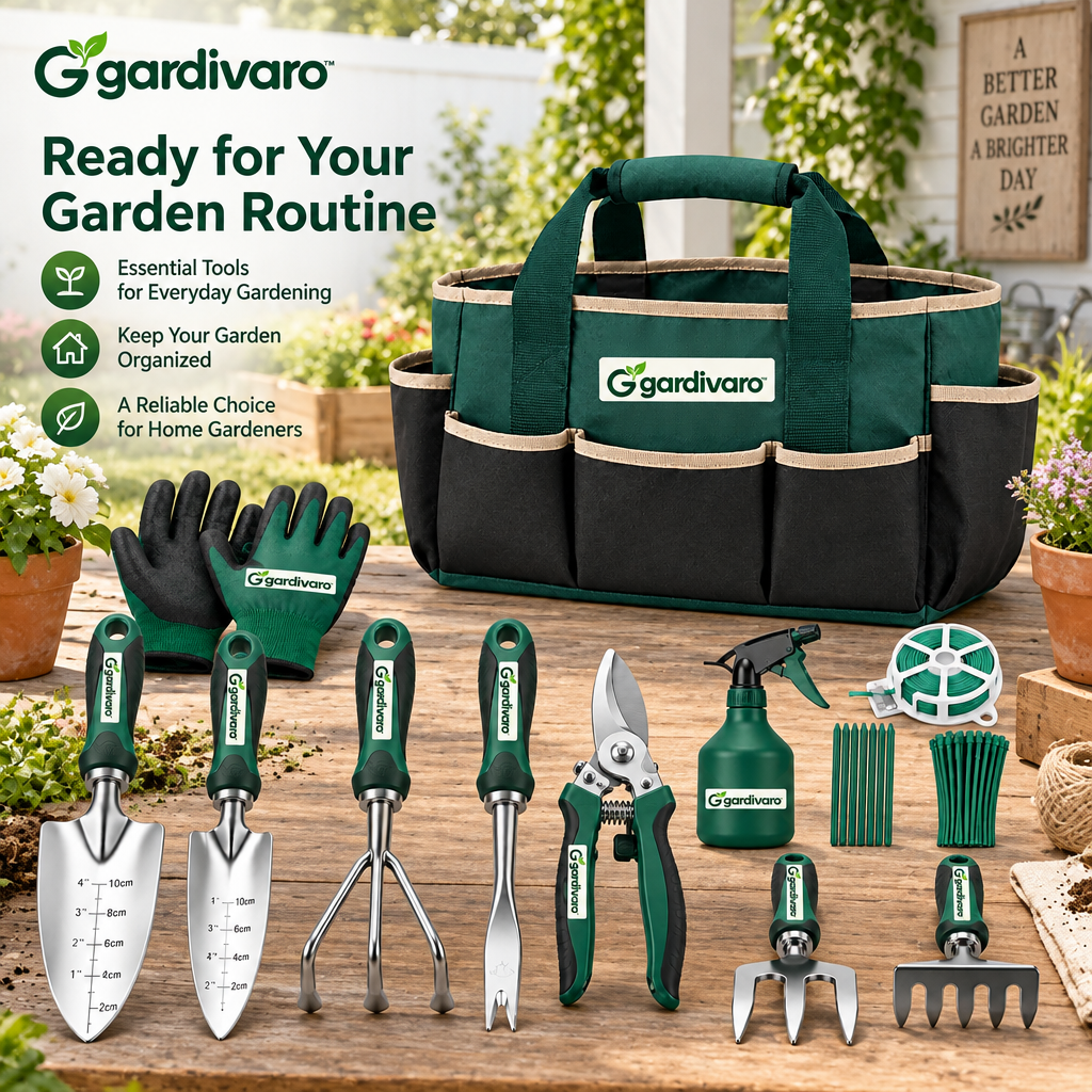 Gardivaro™ Garden Tool Set - garden lifestyle and features