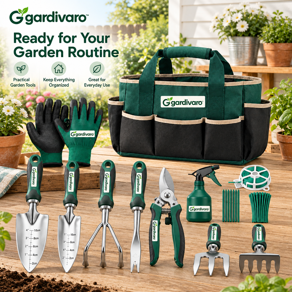 Gardivaro™ Garden Tool Set - garden lifestyle and features