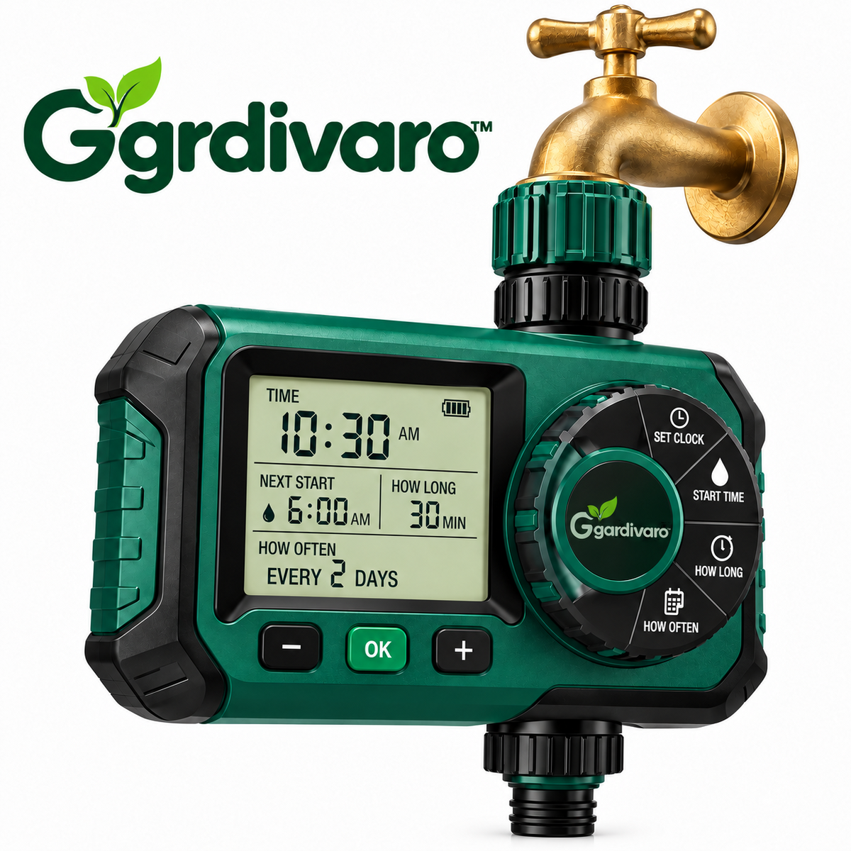 Gardivaro™ Automatic Garden Watering Timer - white background product view