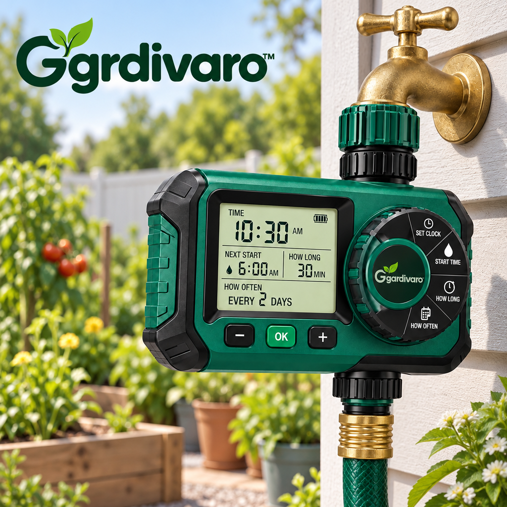 Gardivaro™ Automatic Garden Watering Timer - garden lifestyle and features