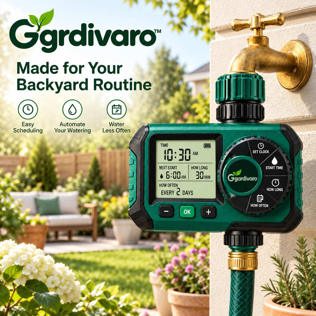 Gardivaro™ Automatic Garden Watering Timer - garden lifestyle and features