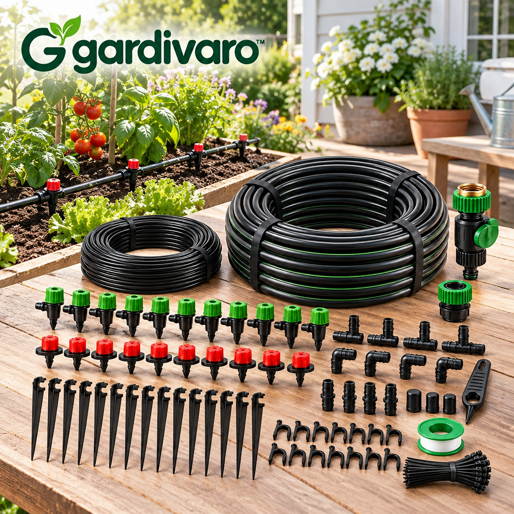 Gardivaro™ Garden Drip Irrigation Kit - garden lifestyle and features