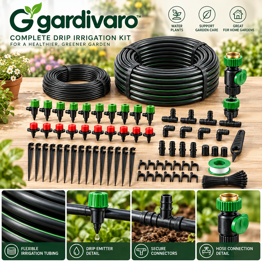 Gardivaro™ Garden Drip Irrigation Kit - garden lifestyle and features