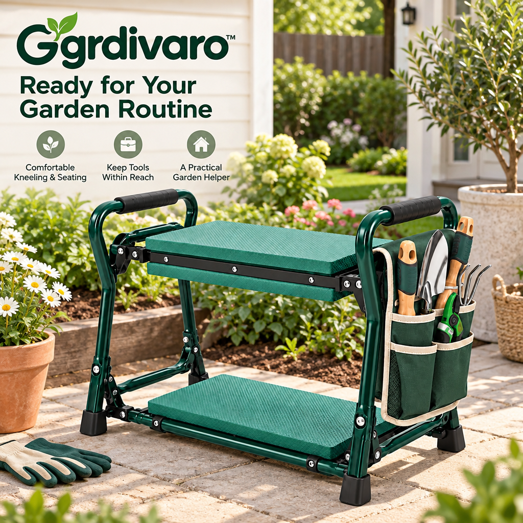 Gardivaro™ 2-in-1 Folding Garden Kneeler & Seat - garden lifestyle and features