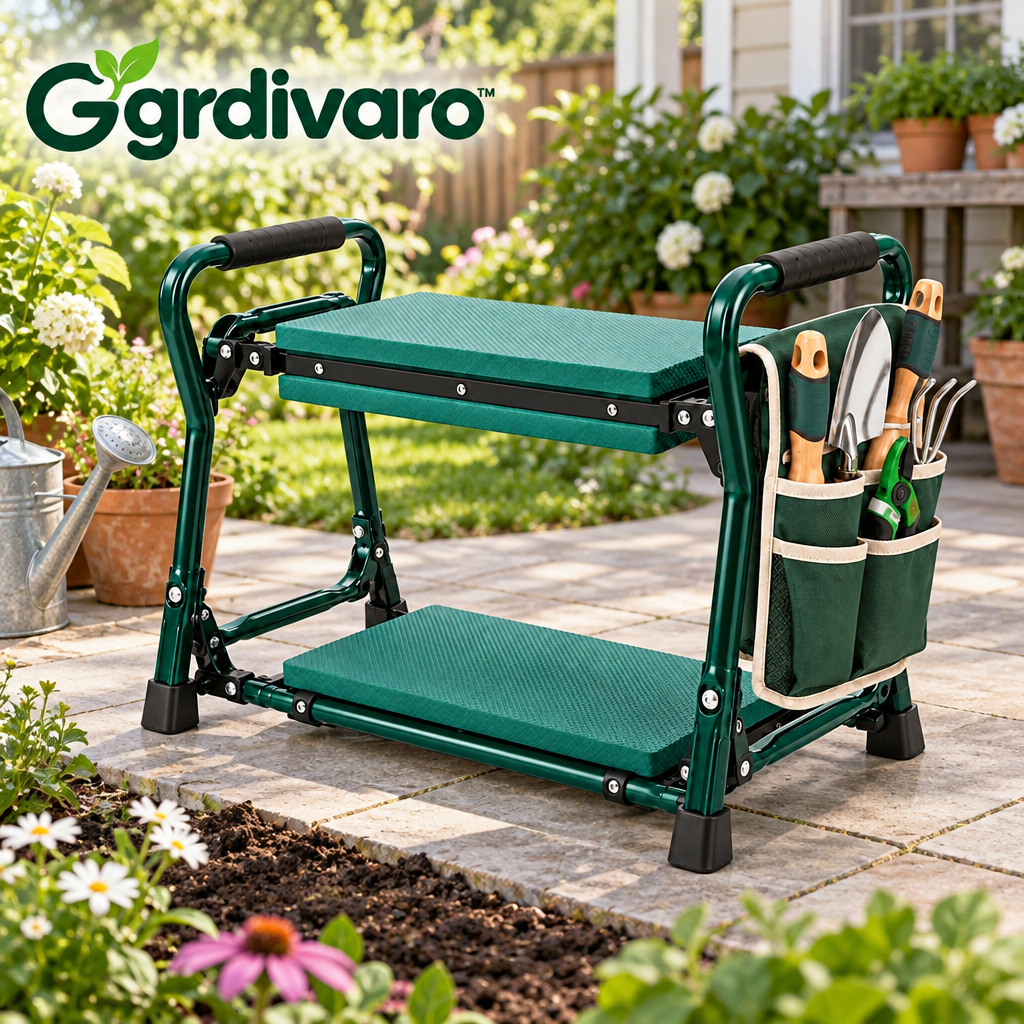 Gardivaro™ 2-in-1 Folding Garden Kneeler & Seat - garden lifestyle and features
