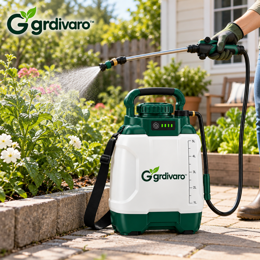 Gardivaro™ Rechargeable Garden Sprayer - garden lifestyle and features