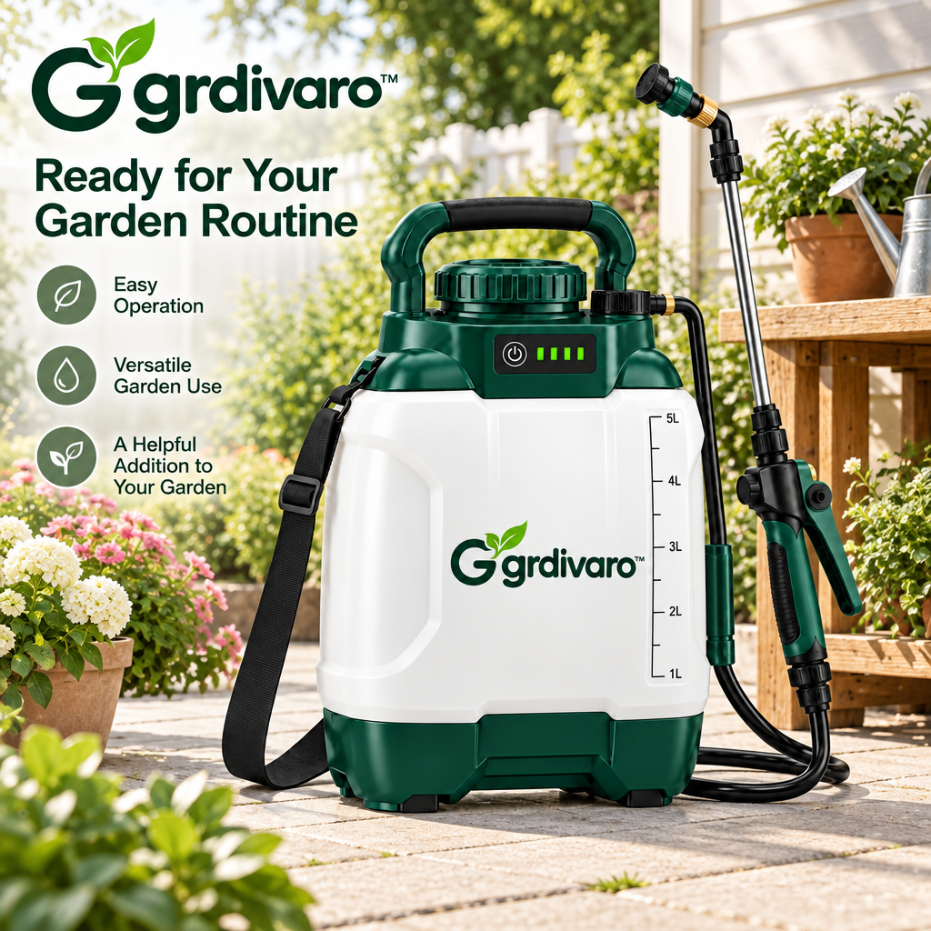 Gardivaro™ Rechargeable Garden Sprayer - garden lifestyle and features
