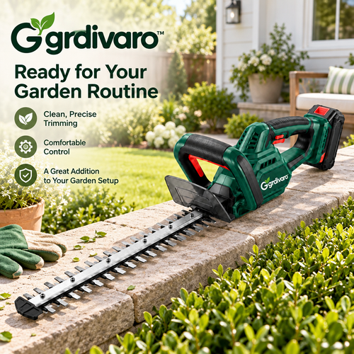 Gardivaro™ Cordless Hedge Trimmer - garden lifestyle and features