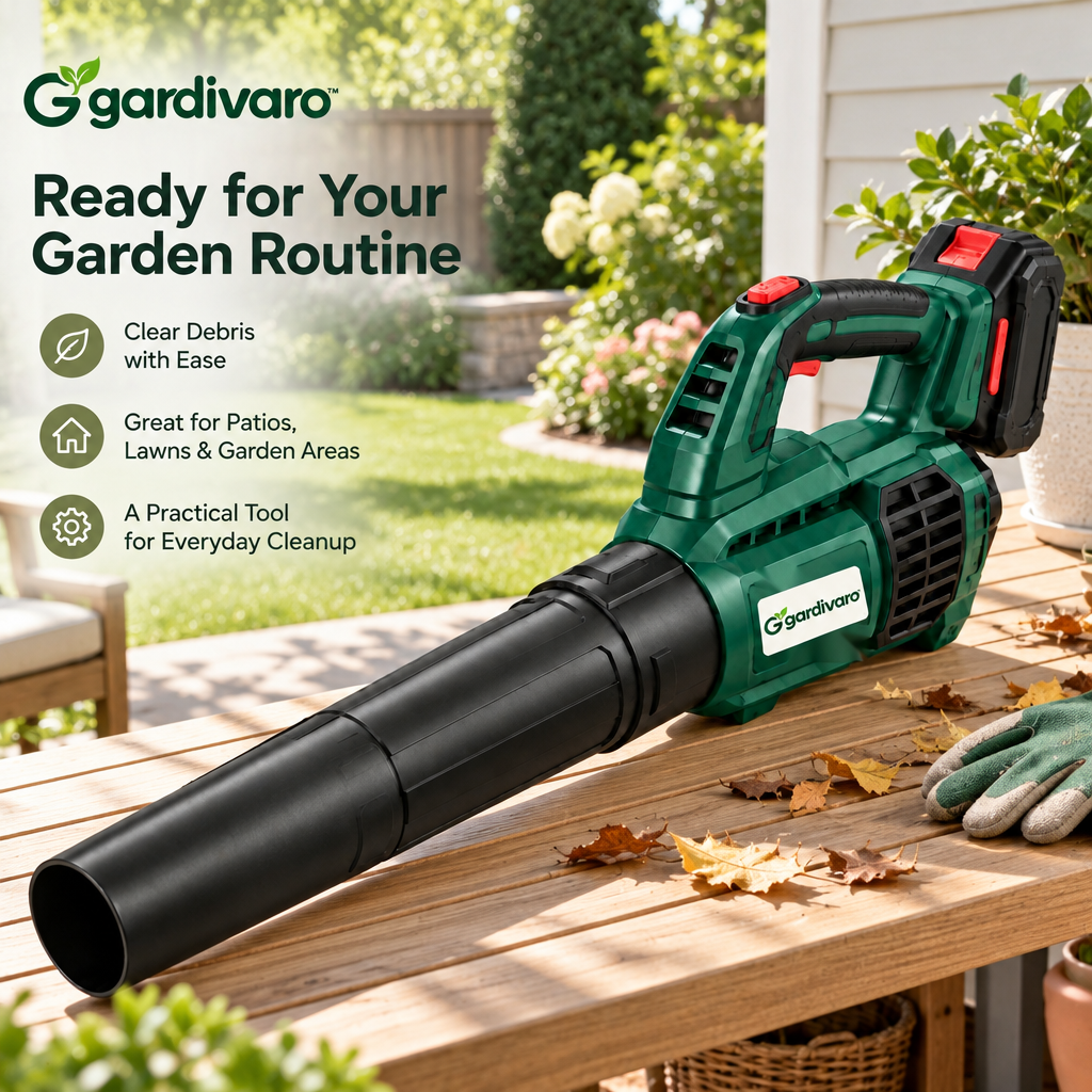 Gardivaro™ Cordless Leaf Blower - garden lifestyle and features