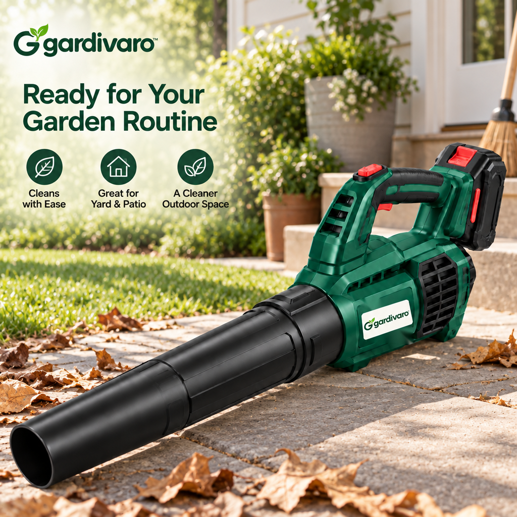 Gardivaro™ Cordless Leaf Blower - garden lifestyle and features